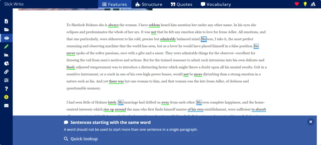 Slick write content editor Slick write content editing software
